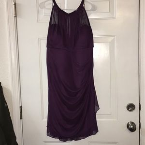 David’s Bridal eggplant bridesmaid dress